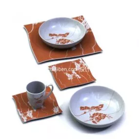Leaf Pattern Teapot Cup 3d model