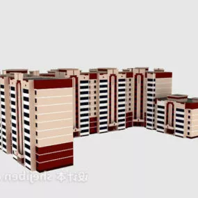 Student Apartment Modern Building 3d model