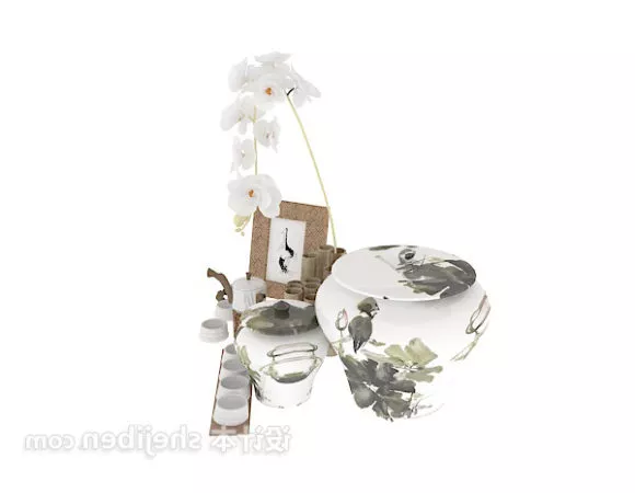 Chinese Elegant Ceramic Pattern Vase 3d model Chinese Elegant Ceramic Pattern Vase 3d model