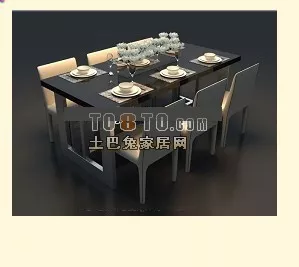 Set Of Leather Couches And Coffee Table On Rug 3d model