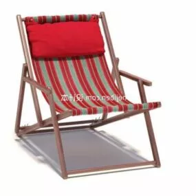 Outdoor Lounge Chair Wood Frame 3d model
