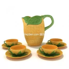 Tea Set Fruit Shaped V1 3d model