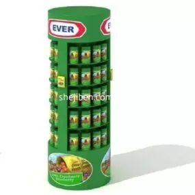 Supermarket Round Shelf 3d model