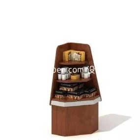 Supermarket Shelves Cylinder Cabinet 3d model