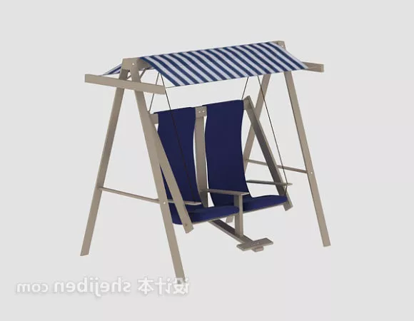 Garden Steel Swing With Bench 3d model
