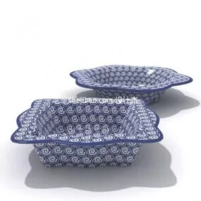 Vintage Blue Plate V1 3d model