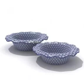 Circle Shape Fruit Ceramic Plate V1 3d model