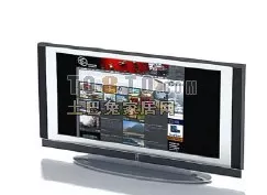 Wide Lcd Tv Black Painted 3d model
