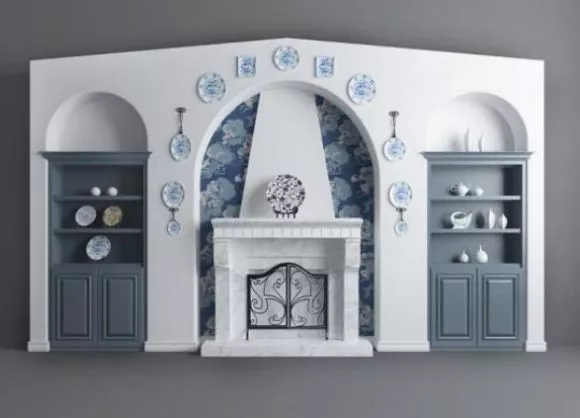Tv Wall Cabinet European Style 3d model Tv Wall Cabinet European Style 3d model