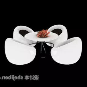 Coffee Table And Chair Modern Set 3d model