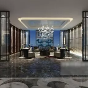 Luxury Talk Room Interior Scene 3d model