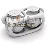 Tea Cup Utensil Set 3d model
