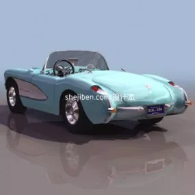 Vintage Convertible Car 3d model