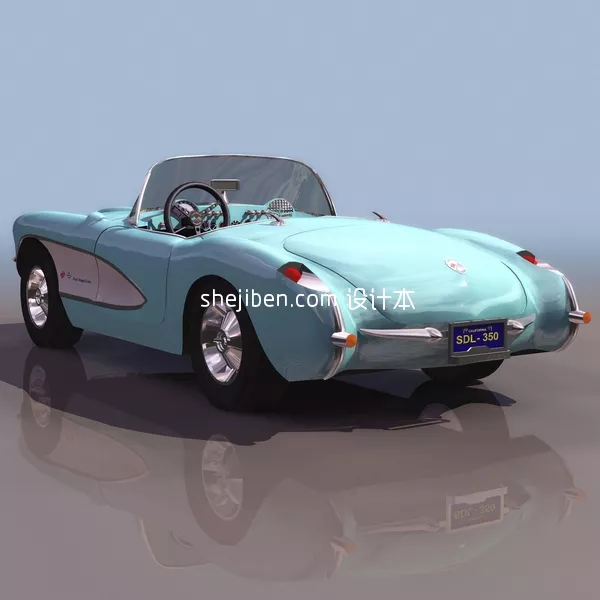 Pink Cartoon Car 3d model