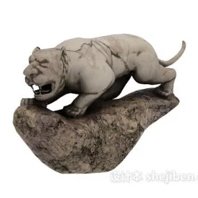 Zodiac Sculpture Tiger Statue 3d model