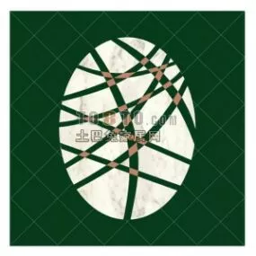 Oval Shape Floor Decoration 3d model