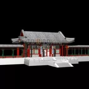 Ancient Building Chinese Gate Building 3d model