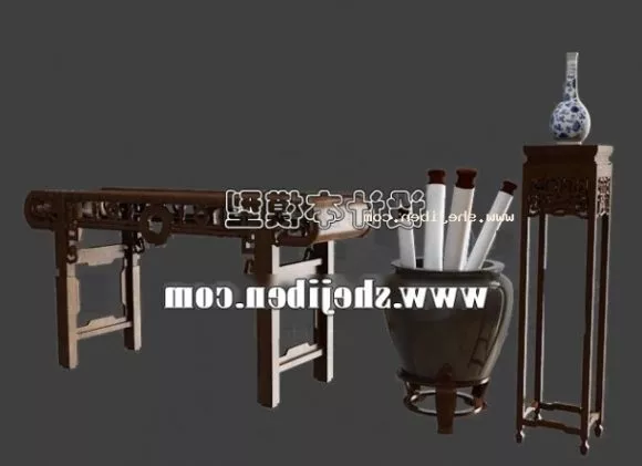 Black Leather Executive Office Desk Chair 3d model