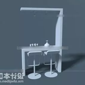 Small Kitchen Bar Furniture 3d model