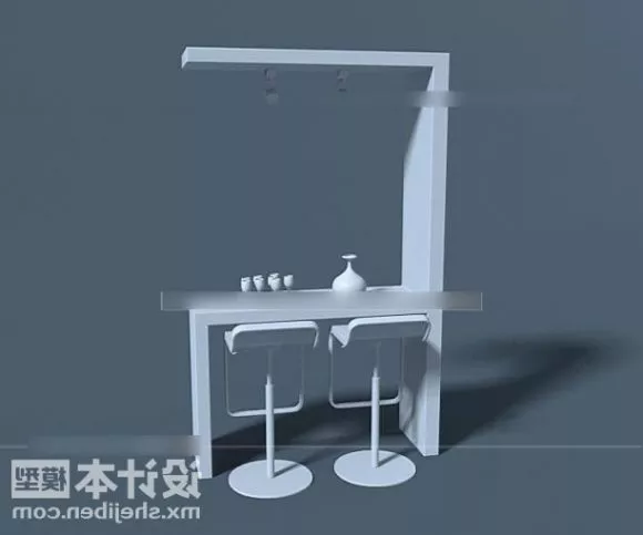 Small Apartment Red Kitchen Cabinet 3d model