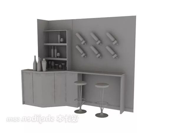 Apartment Kitchen Small Cabinet 3d model