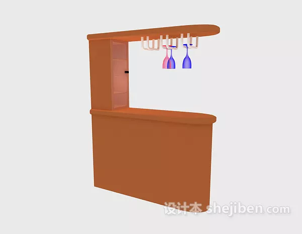Bar Reception Rack Chesterfield 3d model