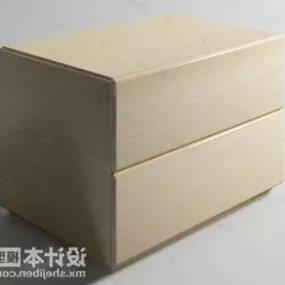 Simple Bedside Table Ash Wood 3d model