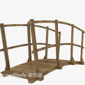 Wooden Park Bridge 3d model