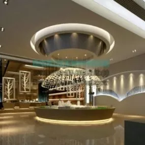 Ceiling Decoration Office Hall Interior Scene 3d model