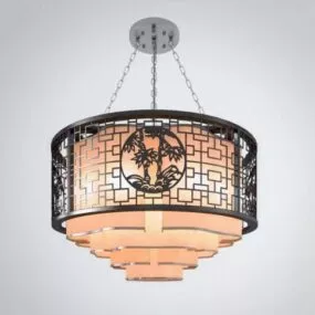 Cylinder Chinese Chandelier 3d model
