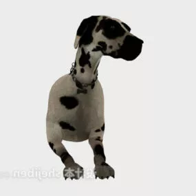 Black White Dog Animal 3d model