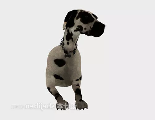 Realistic Tan Dog 3d model