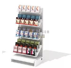 Simple Shelf With Books And Glass Vase Inside 3d model