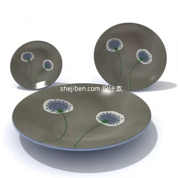 Plate With Disc And Cup 3d model