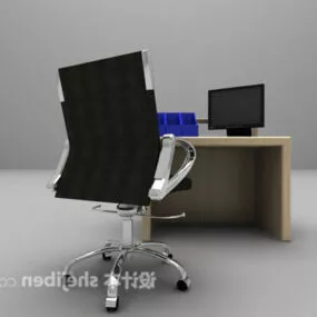 Work Desk Wheels Chair 3d model