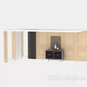 Chinese Entrance With Hall Cabinet Furniture 3d model