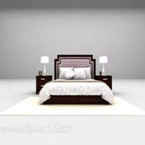 Neoclassical White Bed Set 3d model