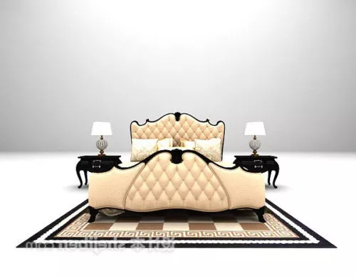 Neoclassical Double Bed 3d model Neoclassical Double Bed 3d model