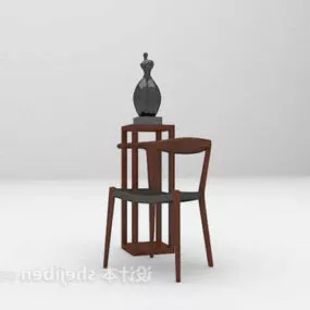 Chinese Single Chair Sculpture Decorative 3d model