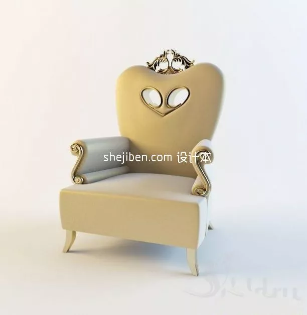 Fabric Sofa Wide Two Seaters 3d model