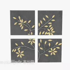 Floral Painting Frame 3d model