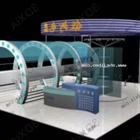Exhibition Showroom Interior Circle Structure 3d model