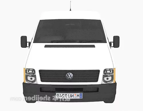 Red Volkswagen Microbus 3d model