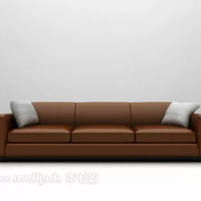 Three Seaters Leather Sofa 3d model