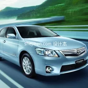 Toyota Sedan Car Cyan Painted 3d model