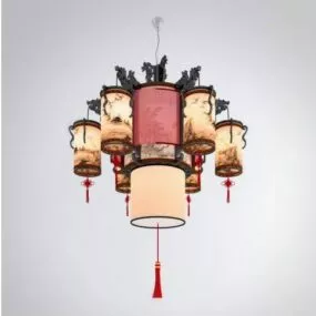 Traditional Chinese Carving Chandelier 3d model