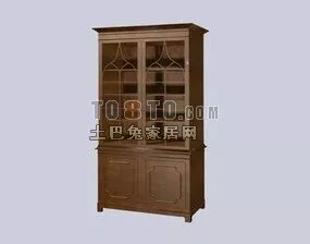 Traditional Cabinet Furniture Brown Wood 3d model