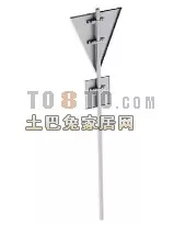 Traffic Sign Triangle Shape 3d model