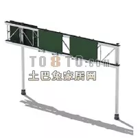Large Traffic Sign On Road 3d model