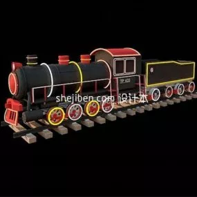 Toy Train Scene 3d model